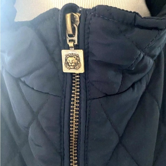 Mens Audrains Newport Concours Motor Size XL Puffer Vest Navy Blue Full Zip - Picture 4 of 9